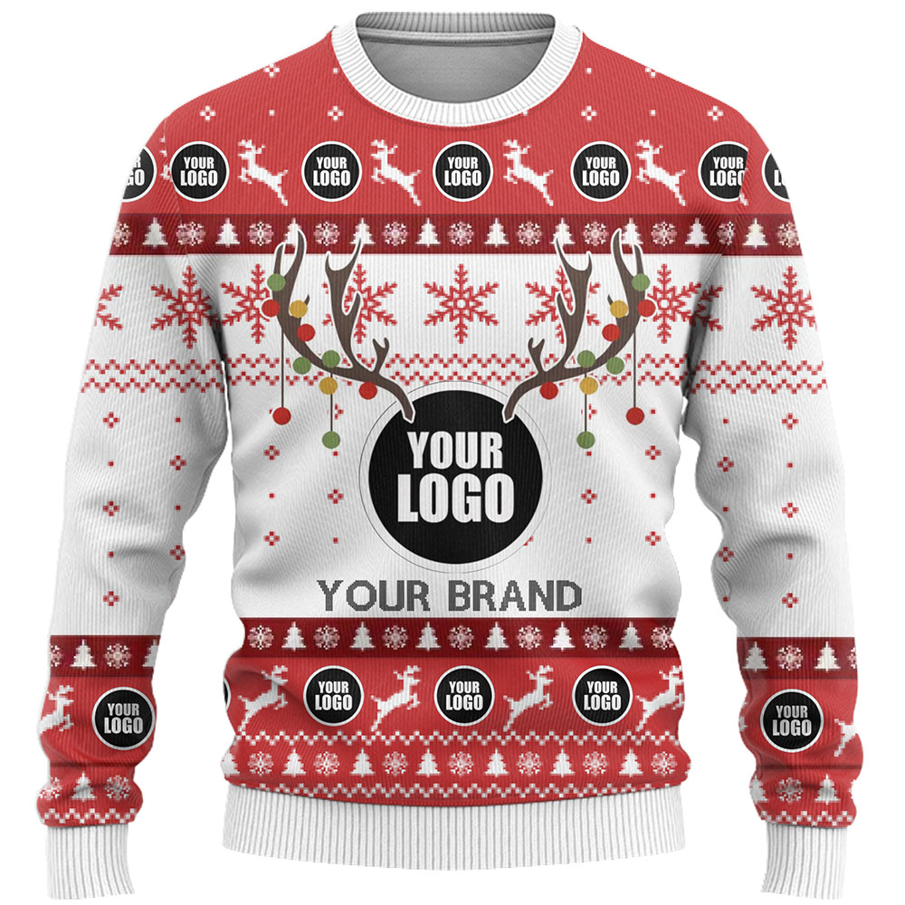 DYI Company Logo Or Face Ugly Christmas Sweater 9